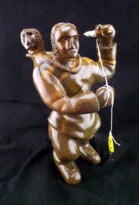 Soapstone Carving Fisherman with child