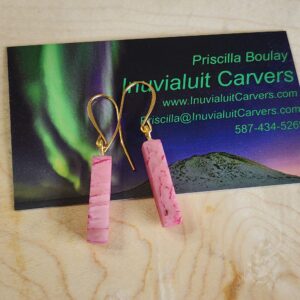 Pink Muskox Horn Earrings