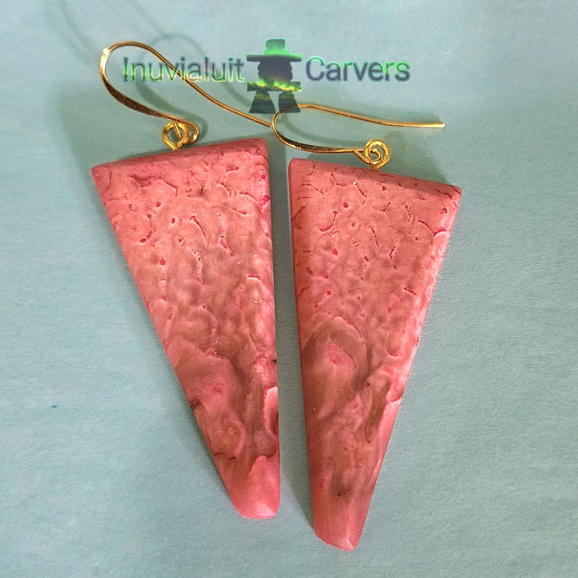 Pink Muskox Horn Earrings